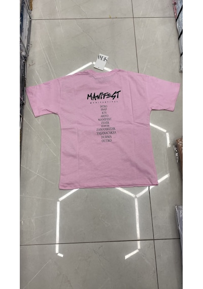 Bilge Trend Manifest , Kız Çocuk , Pamuklu Penye , Pembe Yazlık T-shirt