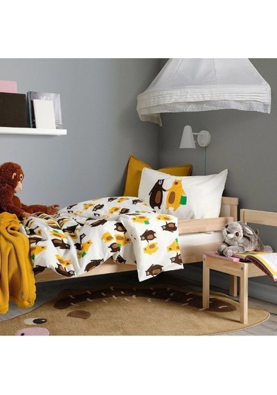 Ikea Brummıg Çocuk Oyun Halısı 94 X 150 Cm Kahverengi - Bej - Pembe Çok Renkli