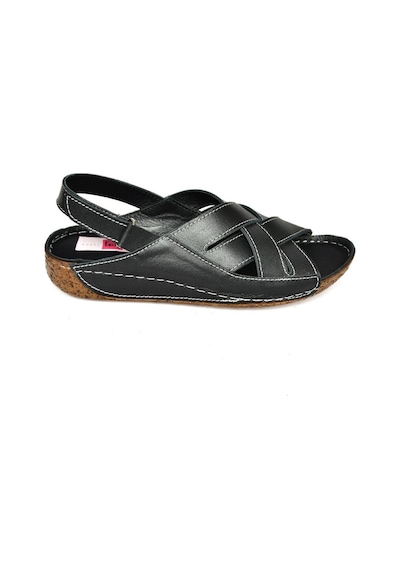 Fox Shoesp555012303 Siyah Hakiki Deri Comfort Ortopedik Taban Kadın Sandalet Siyah