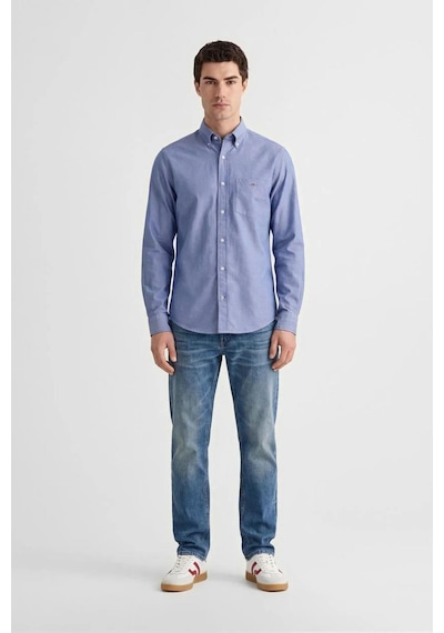 Gant Erkek Mavi Regular Fit Logolu Gömlek-14837