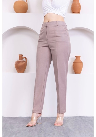 Lodmela Cep Detaylı Örme Kumaş Kadın Pantolon 0040-vizon Vizon