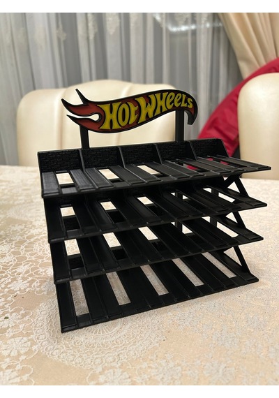 Hot Wheels Uyumlu 20 Araçlık Stand 1/64 Siyah Renkli Logolu