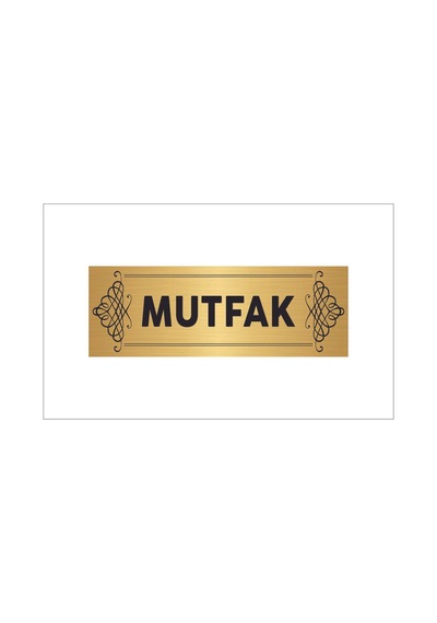 Mutfak Yazılı Gold Renk Metal Etiket