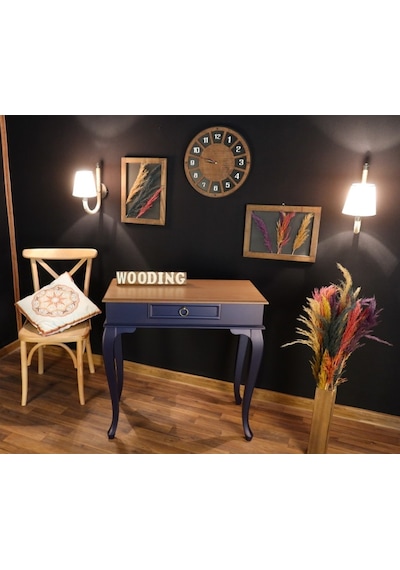 Wooding 80 Cm Çekmeceli Masif Lacivert Naturel Dresuar (548586616) Lacivert