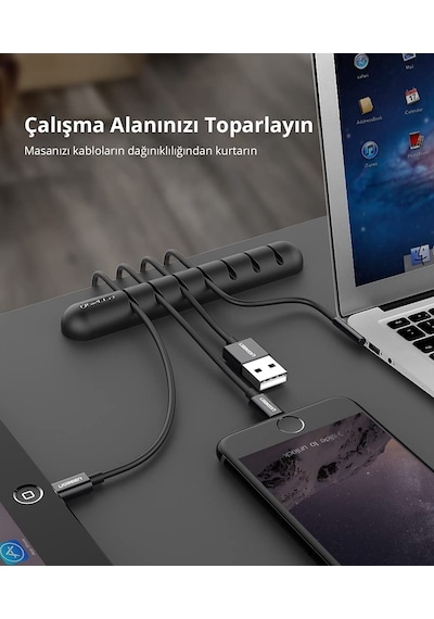 Ugreen Kendinden Yapışkanlı 7'li Kablo Tutucu