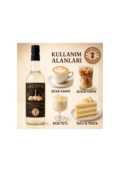 La Coffee Beyaz Çikolata Aromalı Kahve Ve Kokteyl Şurubu 750 Ml - %100 Pancar Şekerli
