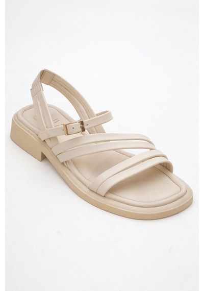 Luvishoes Luvi Shoes Cesar Bej Hakiki Deri Kadın Sandalet Bej