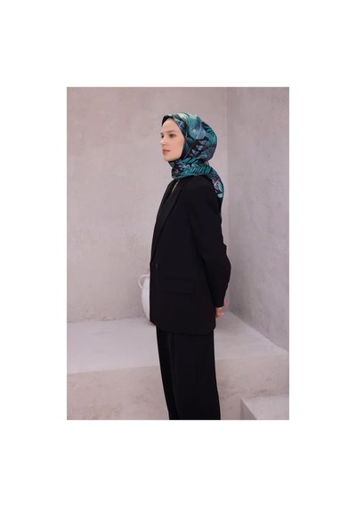 Belli İpek Eşarp - 4225-80 Siyah Twill