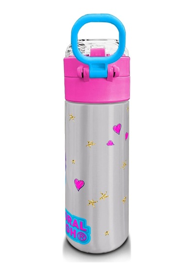 Coral High Kids Pembe Mavi Peri Desenli Pipetli Ve Direkt İçim Çelik Termos 500 Ml 31803 Pembe - Koyupembe