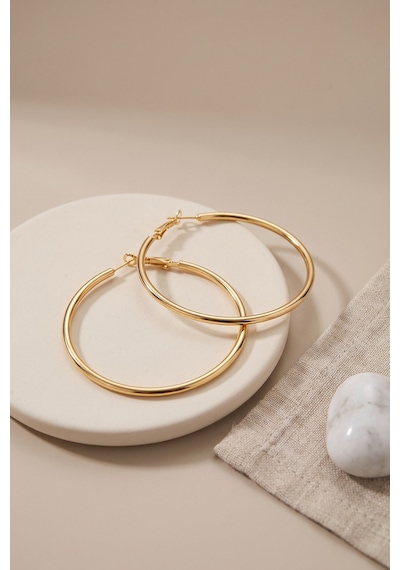 316l Çelik Gold Renk 46 Mm Halka Küpe Tj-bkp12008 Altın - Çok Renkli