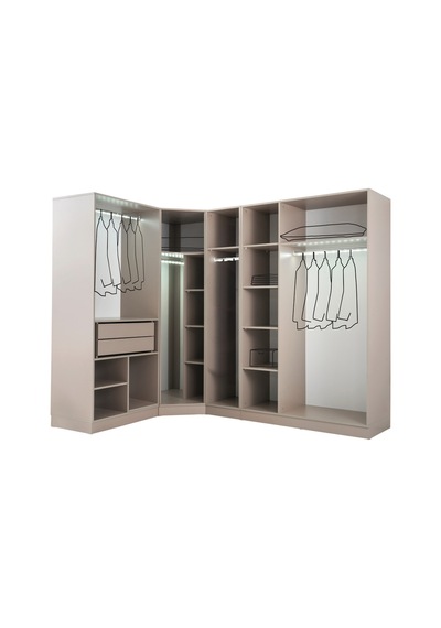 Ren Köşe Gardırop %100 Mdf Bej