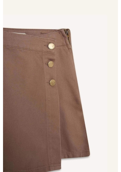 DeFacto Kız Çocuk Gabardin Şort Etek D9305A825SMBN551 Kahve