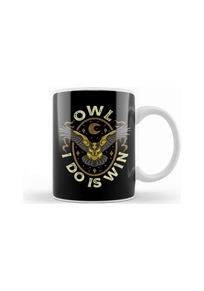 Cute & Funny Owl All I Do Is Win Pun Winning Owl Kupa Bardak Porselen Karışık