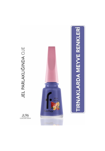 Flormar Juicy Fruits Jelly Look Yüksek Pigmentli & Parlak Bitişli Jel Görünümlü Oje Jl96 Concord Grape