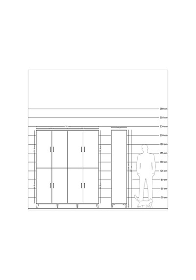 Hyperion Gardrop 8 Raflı 8 Kapaklı 176x44x221 Çam-aytaşı/antrasit Aytaşı/antrasit Hyperion Gardrop 8 Raflı 8 Kapaklı 176x44x221 Çam-aytaşı/antrasit Aytaşı/antrasit