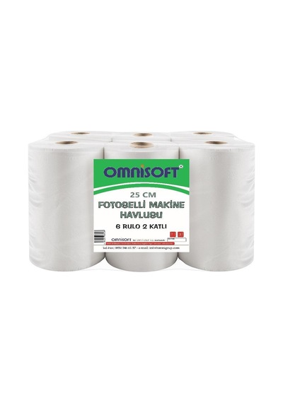 Omnisoft 25 CM Fotoselli Makine Havlusu 6 Rulo 4 KG