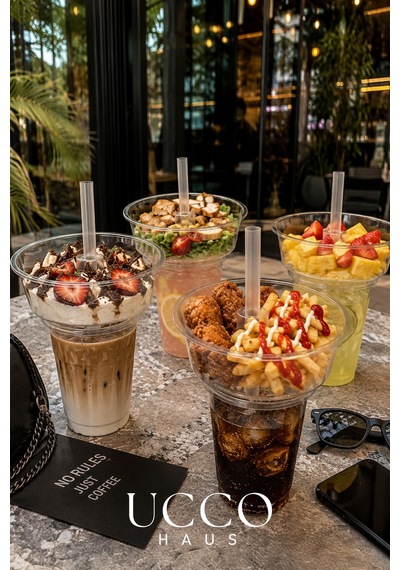 2'li Snack Kase Bardak Seti 4 Parça İçecek & Atıştırmalık Sunum Bardağı 500 Ml Pet Bardak Şeffaf