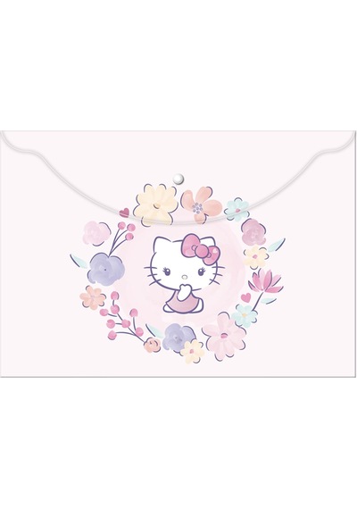 Hello Kitty Çıtçıtlı Dosya Plastik A4 120770-08 Çok Renkli
