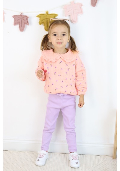 Harika Kids Kız Çocuk Orta Kalınlıkta Taytlı Takım Pembe