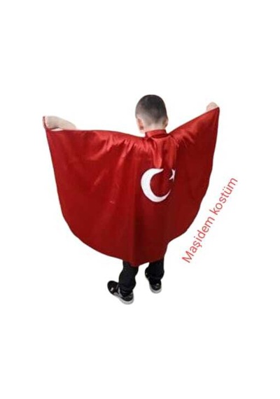 Maşidem Kostüm Konya - Bayrak Pelerin 3 Adetli Kırmızı