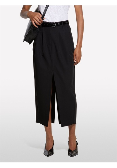 Sisley Viskoz Karışımlı Pileli Streç Pantolon Kadın Siyah Pantolon - 325a4kvxl002w