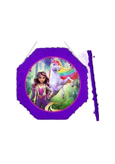 Pinyata Unicorn Akademi Pinyata 42 Cm + Sopası Doğum Günü Eğlencesi Diğer