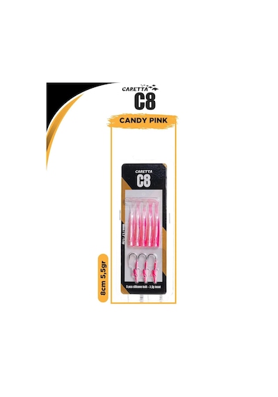 Caretta C8 8cm 5.5gr Lrf Silikon Yem Candy Pink