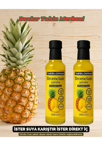 Bozkır Yöresel Bromelain Ananas İçeren  Şurubu 250 Ml X 2 Adet Koenzim Q10 Ve L-karnitin