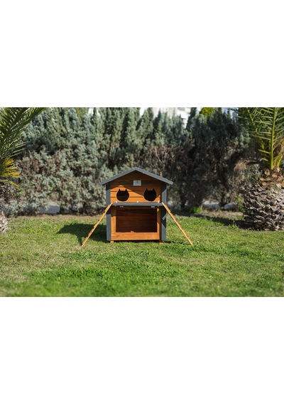 2 Yuvalı Kedi Evi Mamalıklı