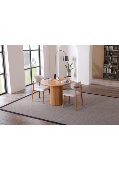 Luxor İskandinav Natural Ahşap Masa Sandalye Takımı 100x100 Natural