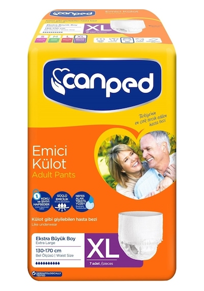 Canped Emici Külot Yetişkin Hasta Bezi XL 7'li