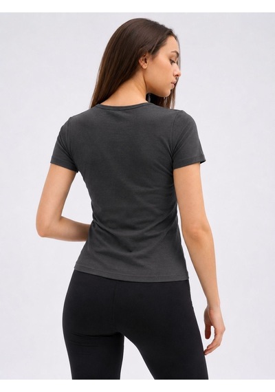 Normal People Irıs - Likralı Organik Pamuk Kumaştan Slimfit Kadın T-shirt Gri