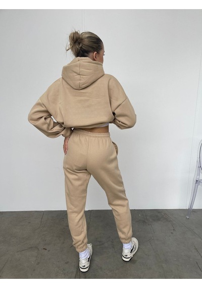 Ellore Australia Eşofman Takımı Sweatshirt Jogger - Bej Baskılı Oversize Şardonlu Kapüşonlu Bej Ellore Australia Eşofman Takımı Sweatshirt Jogger - Bej Baskılı Oversize Şardonlu Kapüşonlu Bej