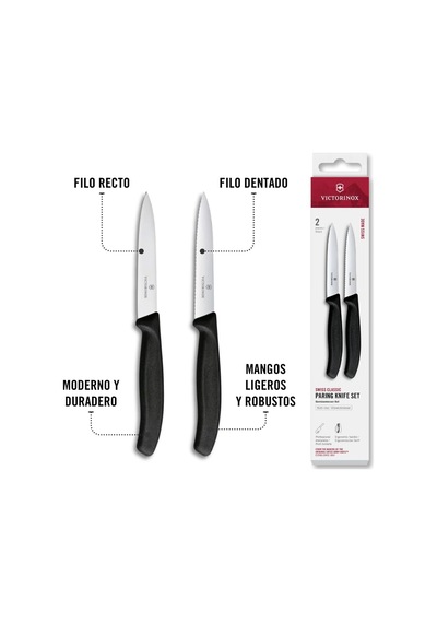 Victorinox 6.7793.2 Swiss Classic 2li 10cm Soyma Bıçağı Set, Siyah Diğer