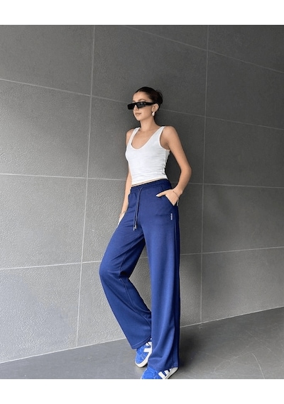 Ozer&Hermin Palazzo Pantolon - Mavi / Xl Mavi