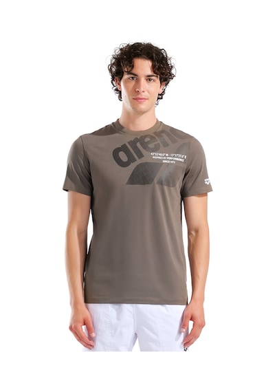 Arena Logo Erkek Kahverengi Günlük Stil T-shirt 011000250