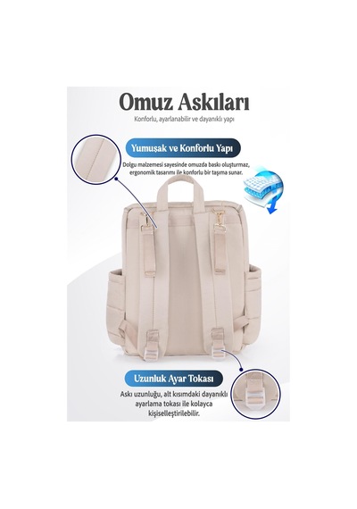 Prego Glory Bebek Bakım Çantası Bej 3070