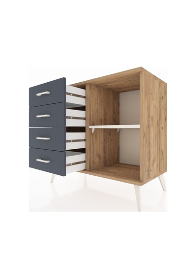 Hyperion Şifonyer Tek Raflı 4 Çekmeceli 88x44x80 Çam-aytaşı/antrasit Aytaşı/antrasit Hyperion Şifonyer Tek Raflı 4 Çekmeceli 88x44x80 Çam-aytaşı/antrasit Aytaşı/antrasit