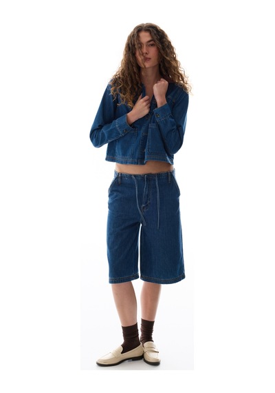 Penti Denim Blue Longline Bermuda Pantolon Denım Blue