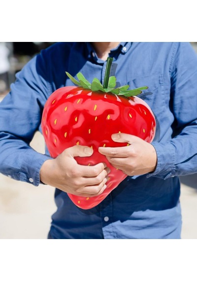 Yapay Meyve Dev Çilek 25cm Büyük Boy Çilek Köpük Hafif Asılabilir 1adet Kırmızı