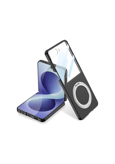 Samsung Galaxy Uyumlu Z Flip 8 Kılıf M-safe Şarj Özellikli Zore Kıpta Yüzüklü Kamera Korumalı Kapak Çok Renkli