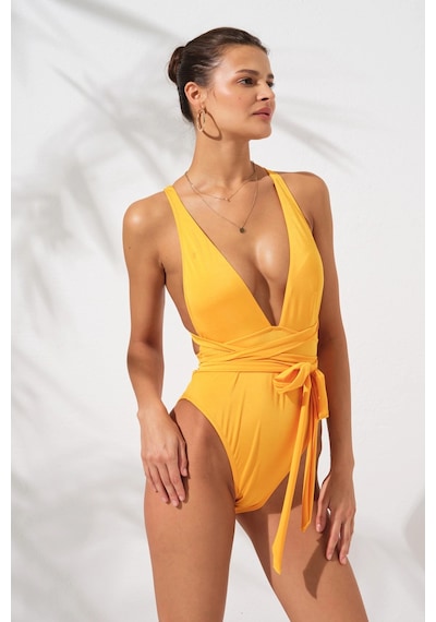Pierre Cardin Kadın Camila Belden Çapraz Bağlamalı Sarı Mayokini 2c3t1n6o04