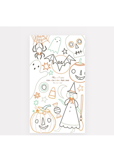 Meri Meri - Halloween Colour In Activity Tablecloth - Cadılar Bayramı Aktivite Masa Örtüsü