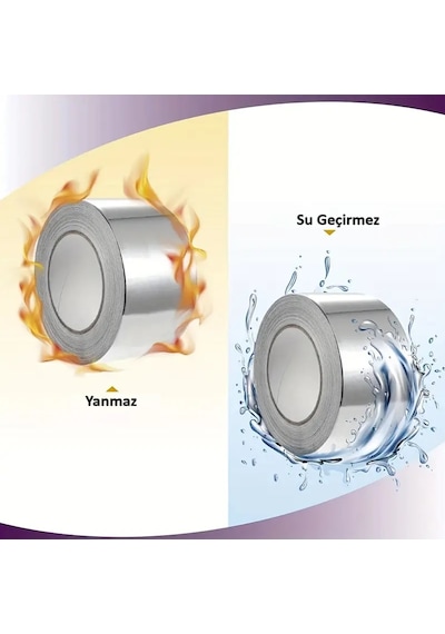 Alüminyum Soba Boru Bandı Yüksek Sıcaklığa Ve Sızdırmazlığa Dayanıklı 45x20mt