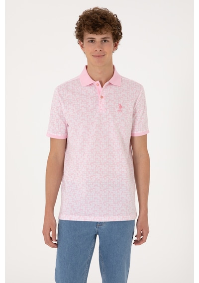 U.S. Polo Assn. Erkek Regular Fit Polo Yaka Açık Pembe Tişört 50306837-VR078