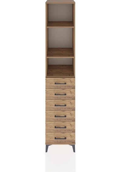 Hyperion Dolap 3 Raflı 6 Çekmeceli 44x44x221 Çam-çam Çam