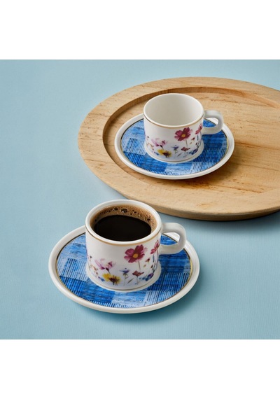 Güral Mental 4 Parça 2 Kişilik Kahve Takımı 6709 Mavi 5656590