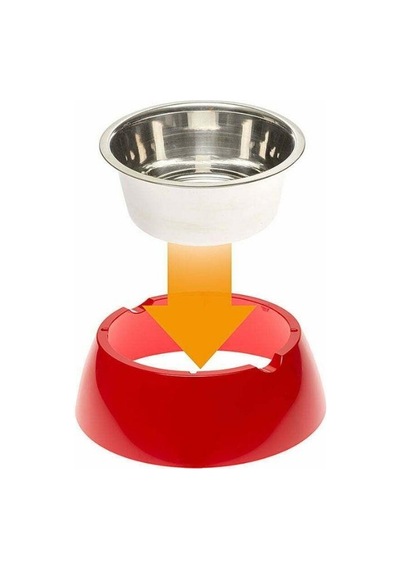 Ferplast Jolie Kedi Ve Köpekler İçin Çelik Mama Ve Su Kabı Kırmızı 850 Ml M
