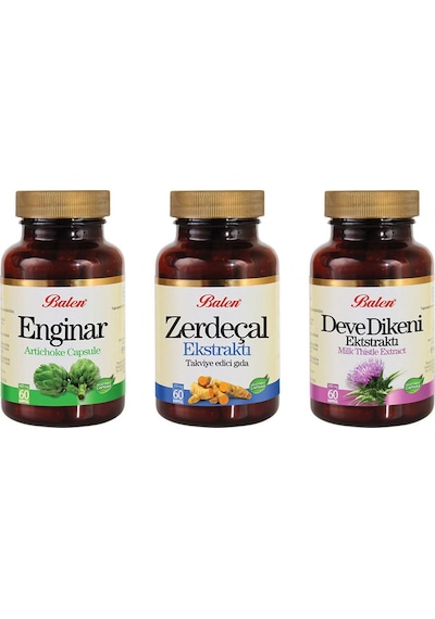 Balen Enginar 60 Kap.-Deve Dikeni 60 Kap.-Zerdeçal Ektraktı 60 Ka