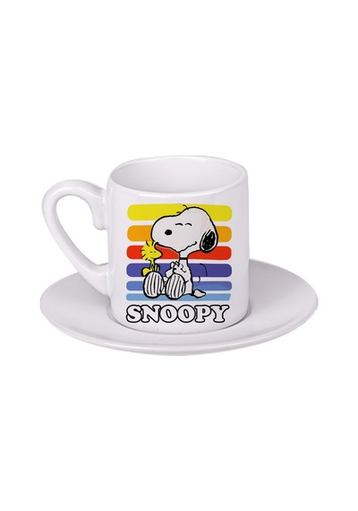 Snoopy Türk Kahvesi Fincanı 004 Beyaz